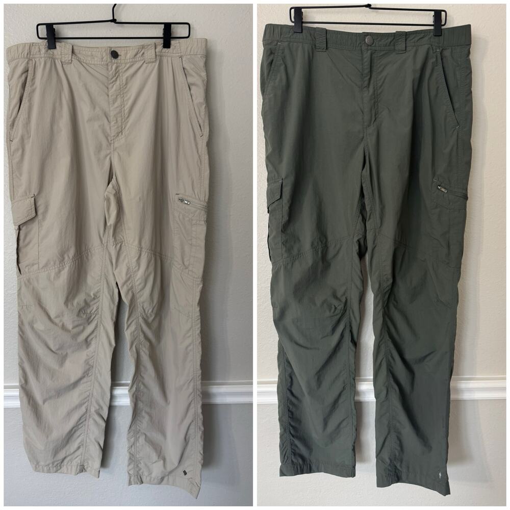 Columbia Lot of 2 Mens Silver Ridge‎ Cargo Pants Green Khaki Size 38